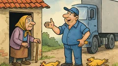 Виц: На вратата на една селска къща се чука...